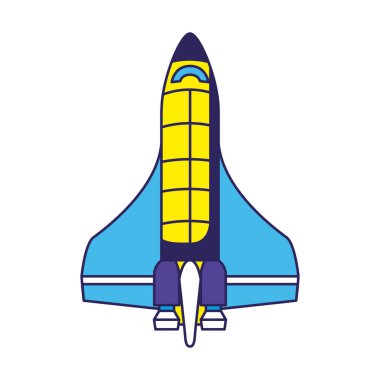 Beyaz arkaplanı olan renkli roket simgesi