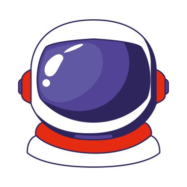 Beyaz arka planda renkli astronot kaskı