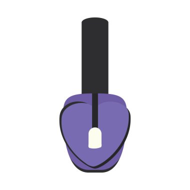 siyah kapaklı mor cila şişesi.