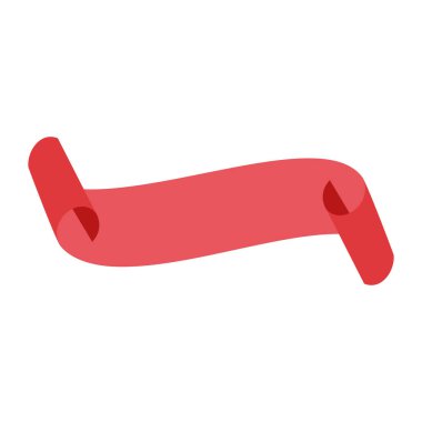 Beyaz arkaplan üzerinde kırmızı kurdele