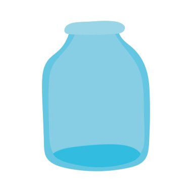 Beyaz arkaplanda şeffaf bir kavanoz