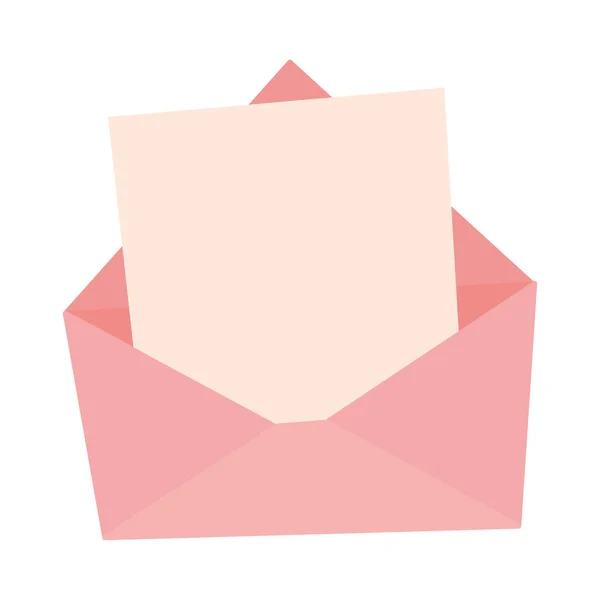 Envelope rosa com letras sobre um fundo branco — Vetor de Stock