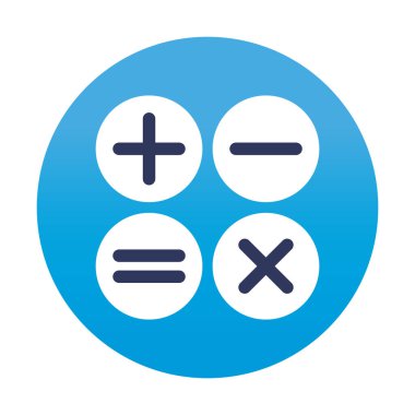 Hesap makinesi, artı, eksi, simge uygulamasını bir kabarcığın içinde çarp ve böl