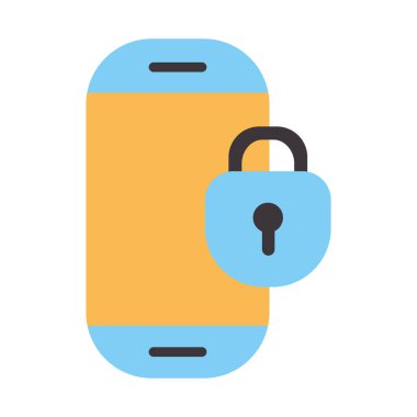 Beyaz arkaplanda asma kilit olan telefon