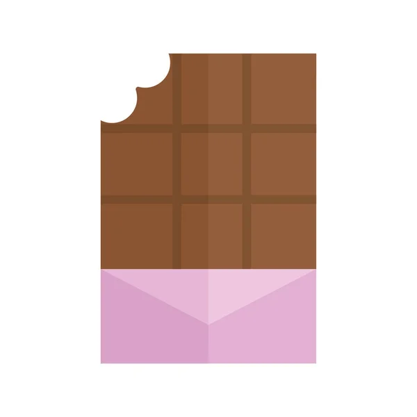 Barra de chocolate sobre fondo blanco — Vector de stock