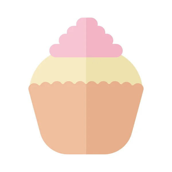 Cupcake mit gelber und lila Farbe — Stockvektor