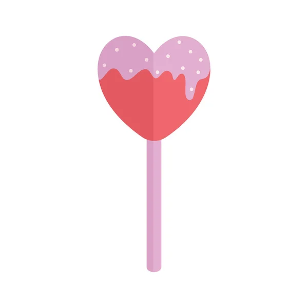 Popsicle avec forme de cœur — Image vectorielle