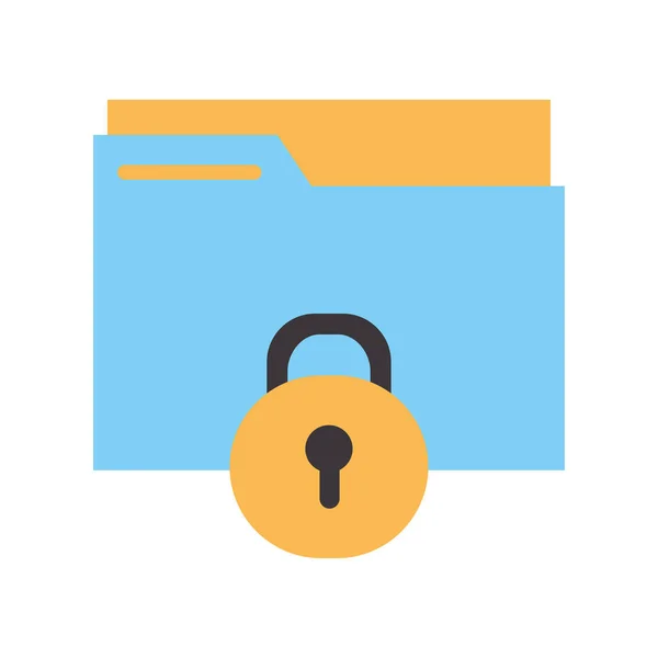 Folder with a padlock on a white background — Stock Vector