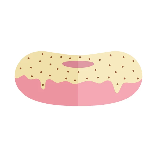 Donut with a pink color — Stock Vector