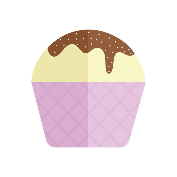 Cupcake mit gelber Farbe und Schokolade — Stockvektor