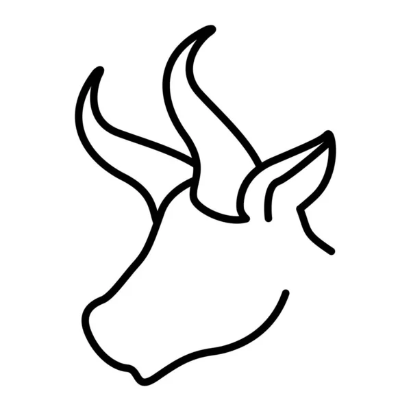 하얀 배경 위에 있는 소의 얼굴 — 스톡 벡터