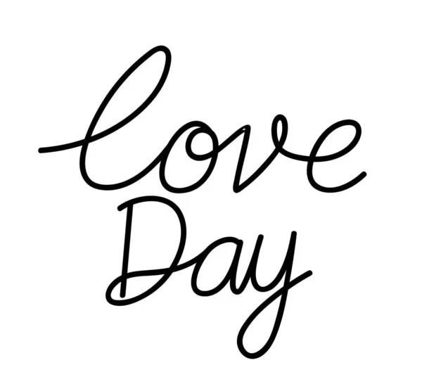 Love day lettering on a white background — Stock Vector