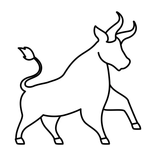 Býk přes bílé pozadí — Stockový vektor