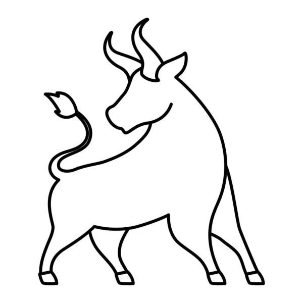 Stier in een witte achtergrond — Stockvector
