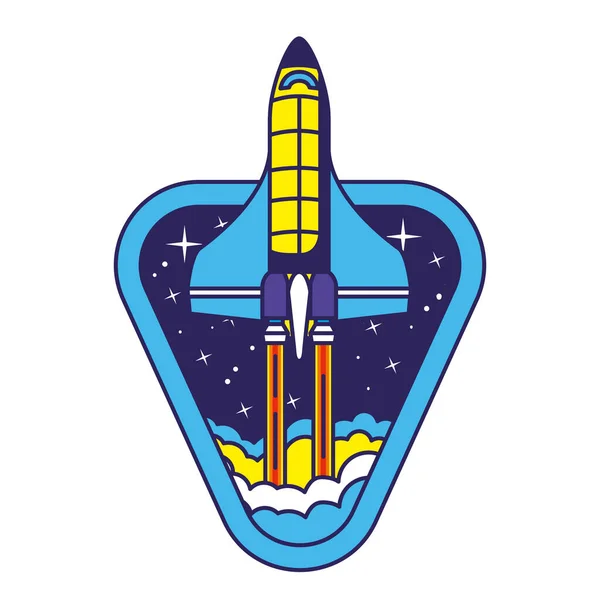 Badge avec une fusée dedans — Image vectorielle