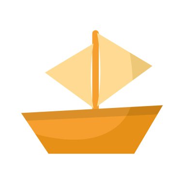 Turuncu renkli bir gemi.