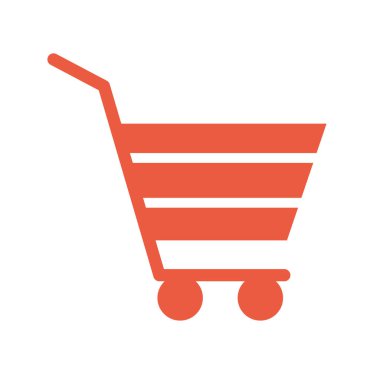 Turuncu renkli alışveriş arabası.
