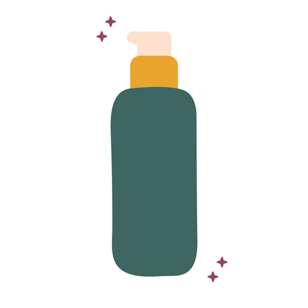 Organiczne zielone locion butelka z iskrami — Wektor stockowy