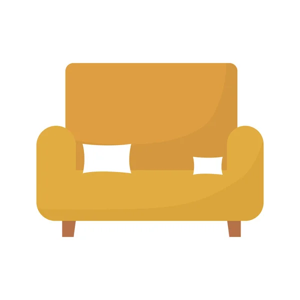 Sofa with a orange color — Stock Vector