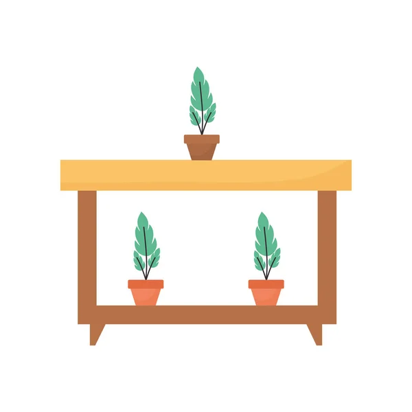 Muebles con plantas en ella — Vector de stock