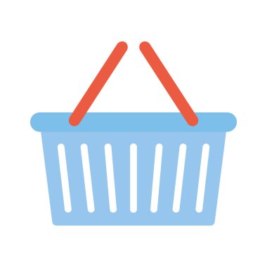 Beyaz arkaplanda mavi sepet