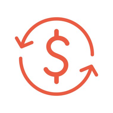 Beyaz arka planda okları olan dolar sembolü