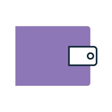 Cüzdanı mor renkte.