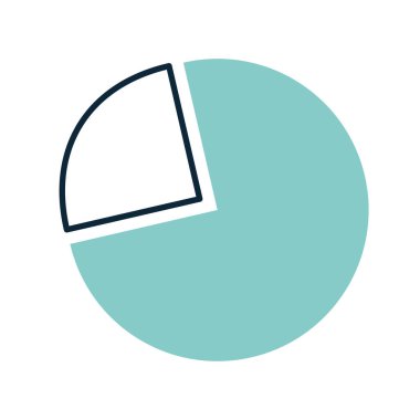 Pasta formu ve mavi renkli istatistikler