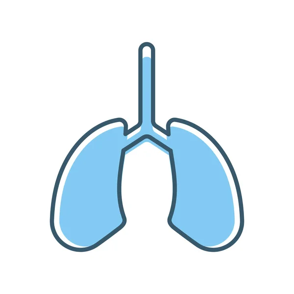 Lung with a blue color — Stock Vector