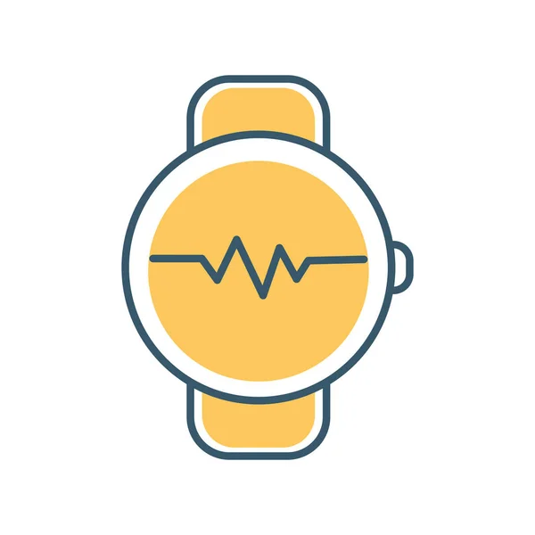 Reloj de pulsera con un color amarillo — Vector de stock