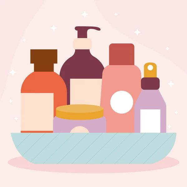 Paquet d'icônes cosmétiques biologiques — Image vectorielle