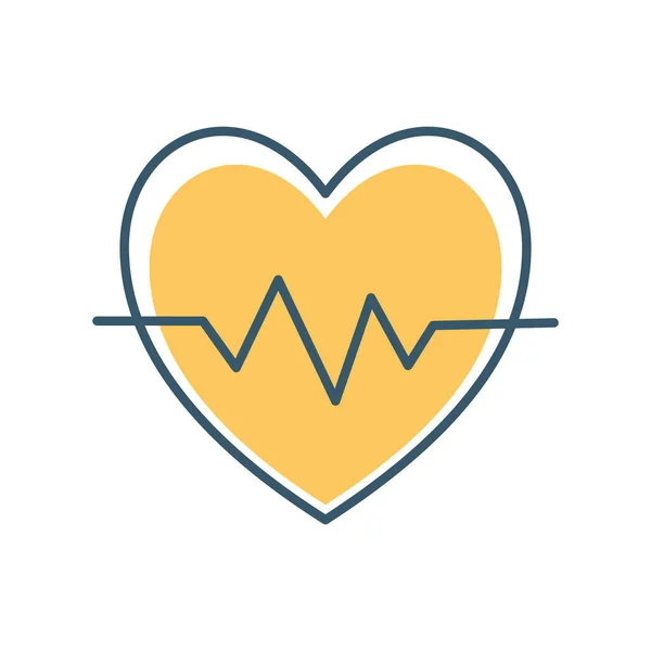 Srdce se žlutou barvou — Stockový vektor