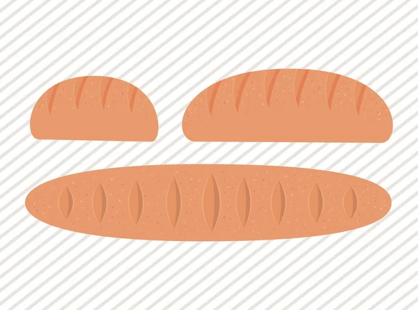 ชุดไอคอนขนมปังบนพื้นหลังสีขาว — ภาพเวกเตอร์สต็อก