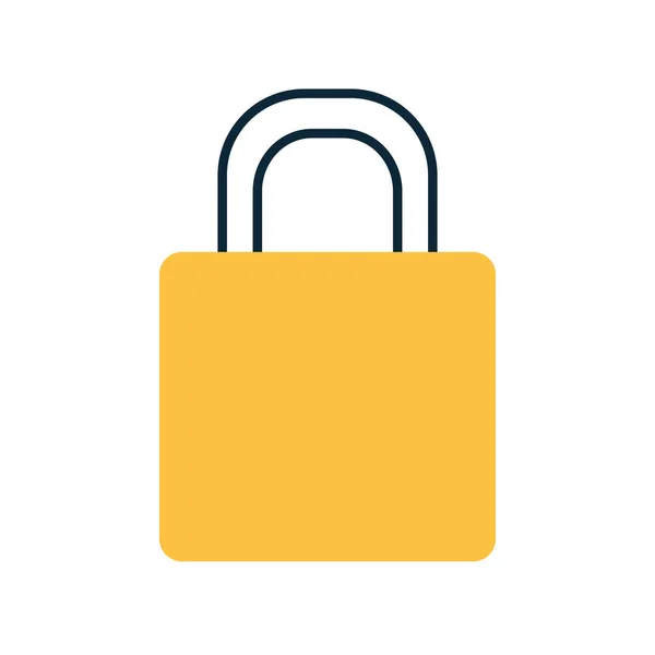 Padlock with a yellow color — Stock Vector