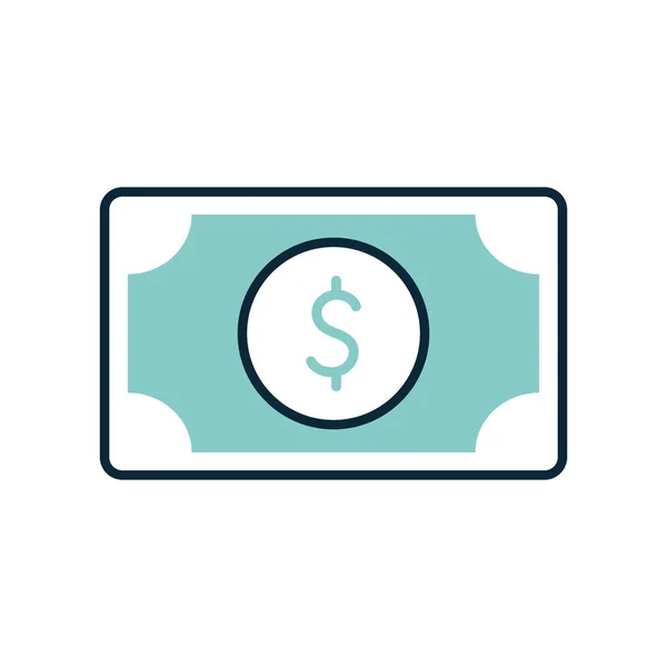 Dollar avec une couleur verte — Image vectorielle
