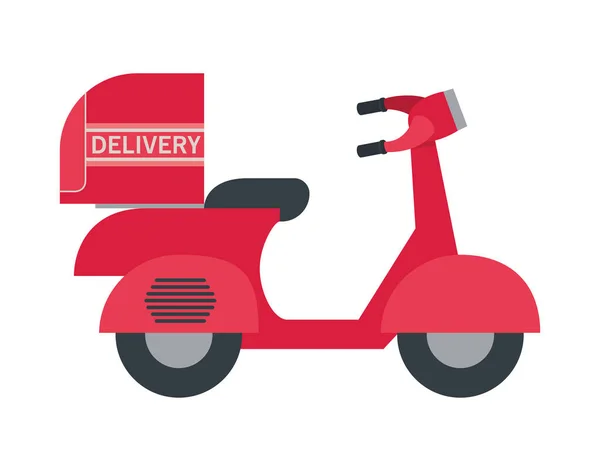 Delivery motorbike with a red color — Stock Vector