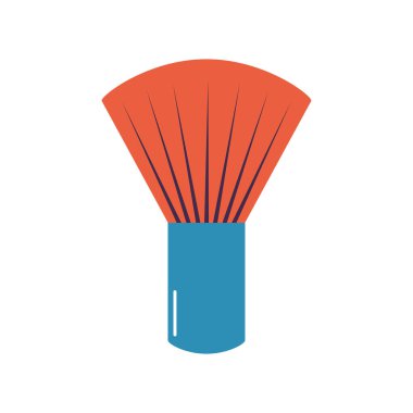 beyaz arkaplanda fan şekilli makyaj fırçaları