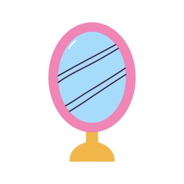 Beyaz arkaplanda makyaj aynası