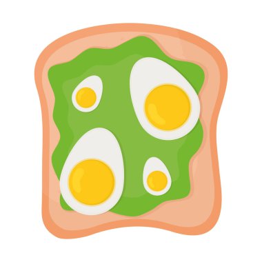 Üstünde yumurta ve guacamole olan ekmek.