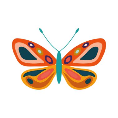 Beyaz arka plana kelebek eli çizilmiş