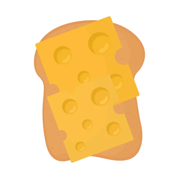 Pan con queso en la parte superior — Vector de stock