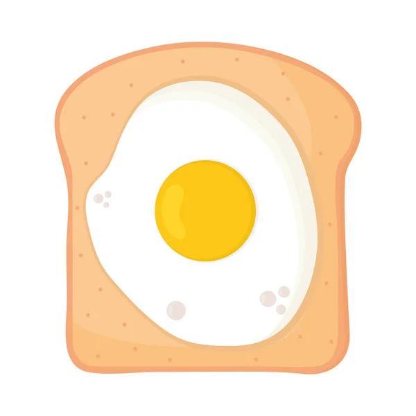 Bread with one egg in the top of it — Stock Vector