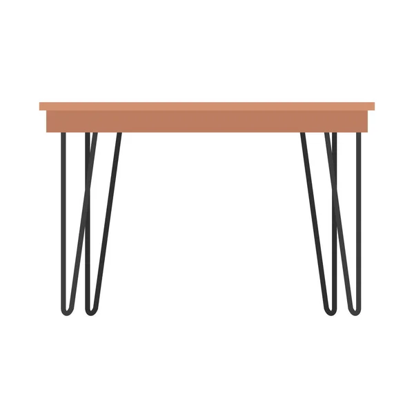 白色背景上有褐色的桌子 — 图库矢量图片