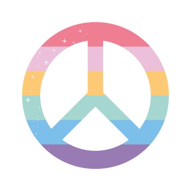 lgbtq gurur renkleri ile barış sembolü
