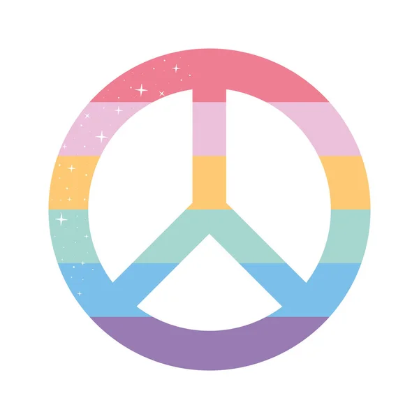 Symbole de paix avec des couleurs de fierté lgbtq — Image vectorielle