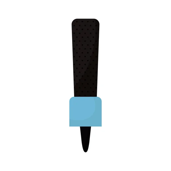 Microphone avec une couleur noire et un carré bleu au milieu — Image vectorielle