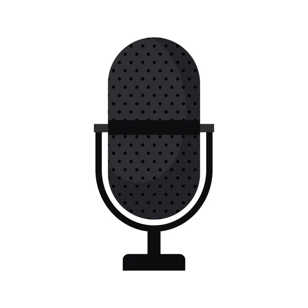 Microphone sur fond blanc — Image vectorielle