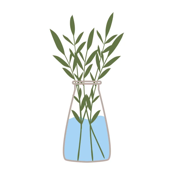 Planta dentro de um vaso com água —  Vetores de Stock