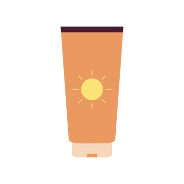 Beyaz arkaplanda güneş kremi