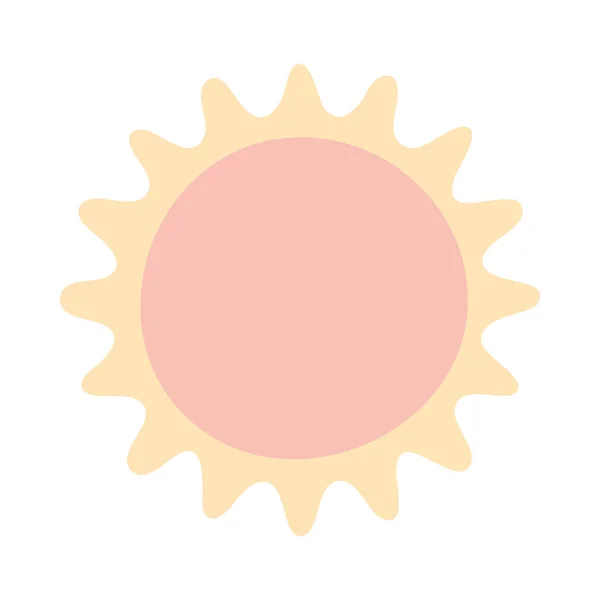 Soleil mignon dans un fond blanc — Image vectorielle